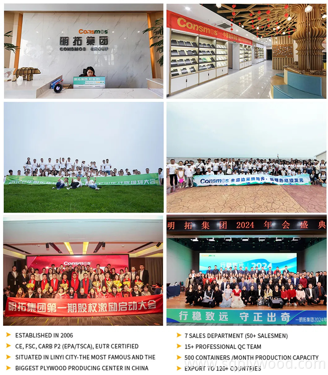 Consmos 3 Star 18mm Waterproof Melamine WBP Glue Film Faced Plywood for Construction